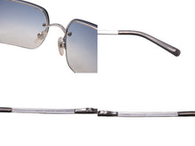 Load image into Gallery viewer, CHANEL シャネル ココマーク メタル ラインストーン サングラス 62◻︎15 4092-B ブルー シルバー 美品 中古 63942