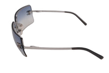 Load image into Gallery viewer, CHANEL シャネル ココマーク メタル ラインストーン サングラス 62◻︎15 4092-B ブルー シルバー 美品 中古 63942