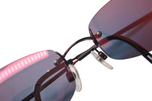 Load image into Gallery viewer, CHANEL シャネル サングラス ココマーク リムレス ミラーレンズ スクエア 54◻︎19 130 ブラック レッド 良品 中古 63943