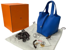 Load image into Gallery viewer, 未使用 HERMES エルメス ハンドバッグ ピコタンロックPM トリヨンクレマンス ブルーゼリージュ W刻印 ゴールド金具 中古 63947