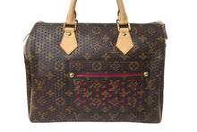 画像をギャラリービューアに読み込む, 新品同様 LOUIS VUITTON ルイ ヴィトン モノグラム ペルフォ スピーディ30 ハンドバッグ M95180 PVC ピンク メッシュ 中古 63951