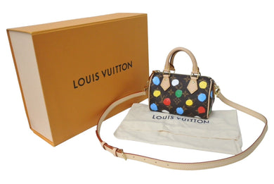 極美品 LOUISVUITTON ルイヴィトン 草間彌生 ナノスピーディー 2WAYミニハンドバッグ M81979 中古 63953