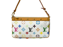 画像をギャラリービューアに読み込む, 極美品 LOUIS VUITTON ルイヴィトン 村上隆 ポシェットアクセソワール マルチカラー ホワイト M92649 中古 63954