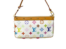画像をギャラリービューアに読み込む, 極美品 LOUIS VUITTON ルイヴィトン 村上隆 ポシェットアクセソワール マルチカラー ホワイト M92649 中古 63954