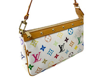 画像をギャラリービューアに読み込む, 極美品 LOUIS VUITTON ルイヴィトン 村上隆 ポシェットアクセソワール マルチカラー ホワイト M92649 中古 63954