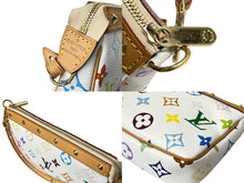 画像をギャラリービューアに読み込む, 極美品 LOUIS VUITTON ルイヴィトン 村上隆 ポシェットアクセソワール マルチカラー ホワイト M92649 中古 63954