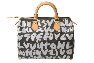 未使用 LOUIS VUITTON ルイヴィトン スピーディ30 M92195 ボストンバッグ モノグラム グラフィティ ホワイト 中古 63960