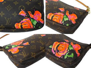 LOUIS VUITTON ルイヴィトン モノグラムローズ ポシェット アクセソワ―ル アクセサリーポーチ M48615 薔薇 美品 中古 63961