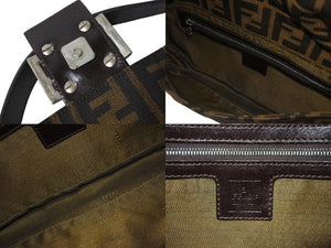 FENDI フェンディ マンマバケット ハンドバッグ ズッカ柄 ズッカブラウン シルバー金具 美品 中古 63965 