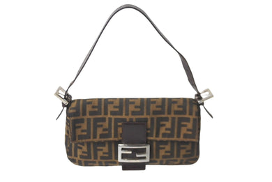FENDI フェンディ マンマバケット ハンドバッグ ズッカ柄 ズッカブラウン シルバー金具 美品 中古 63965 