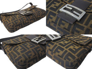FENDI フェンディ マンマバケット ハンドバッグ ズッカ柄 ズッカブラウン シルバー金具 美品 中古 63965 