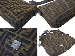 FENDI フェンディ マンマバケット ハンドバッグ ズッカ柄 ズッカブラウン シルバー金具 美品 中古 63965 