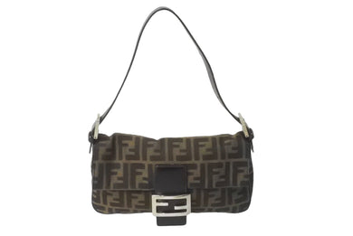 FENDI フェンディ マンマバケット ハンドバッグ ズッカ柄 ズッカブラウン シルバー金具 美品 中古 63966 