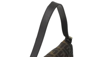 FENDI フェンディ マンマバケット ハンドバッグ ズッカ柄 ズッカブラウン シルバー金具 美品 中古 63966 