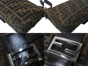 FENDI フェンディ マンマバケット ハンドバッグ ズッカ柄 ズッカブラウン シルバー金具 美品 中古 63966 