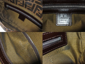 FENDI フェンディ マンマバケット ハンドバッグ ズッカ柄 ズッカブラウン シルバー金具 美品 中古 63966 