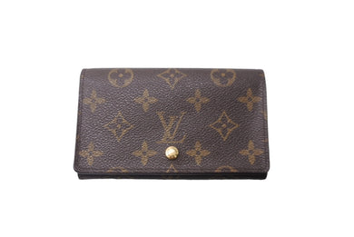 LOUIS VUITTON ルイヴィトン ポルト モネ・ビエ トレゾール 二つ折り財布 モノグラムキャンバス M61730 ブラウン 美品 中古 63969