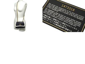 CHANEL シャネル ミニマトラッセ ショルダーバッグ ココマーク 14番台 バイカラー ラムスキン ホワイト ネイビー 美品 中古 63971