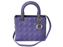 Load image into Gallery viewer, Christian Dior クリスチャンディオール レディディオール カナージュ 2WAY ハンドバッグ ミディアム パープル 美品 中古 63972