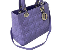 Load image into Gallery viewer, Christian Dior クリスチャンディオール レディディオール カナージュ 2WAY ハンドバッグ ミディアム パープル 美品 中古 63972