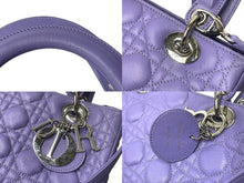 Load image into Gallery viewer, Christian Dior クリスチャンディオール レディディオール カナージュ 2WAY ハンドバッグ ミディアム パープル 美品 中古 63972