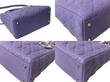 Load image into Gallery viewer, Christian Dior クリスチャンディオール レディディオール カナージュ 2WAY ハンドバッグ ミディアム パープル 美品 中古 63972