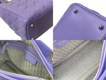 Load image into Gallery viewer, Christian Dior クリスチャンディオール レディディオール カナージュ 2WAY ハンドバッグ ミディアム パープル 美品 中古 63972