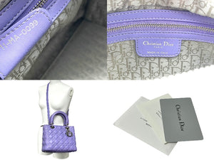 Christian Dior クリスチャンディオール レディディオール カナージュ 2WAY ハンドバッグ ミディアム パープル 美品 中古 63972