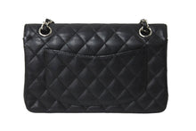 Load image into Gallery viewer, CHANEL シャネル Wフラップ 23 ショルダーバッグ キャビアスキン 11番台 マトラッセ シルバー金具 ブラック 中古 63974