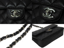 Load image into Gallery viewer, CHANEL シャネル Wフラップ 23 ショルダーバッグ キャビアスキン 11番台 マトラッセ シルバー金具 ブラック 中古 63974