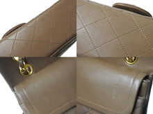 Load image into Gallery viewer, CHANEL シャネル マトラッセWフラップチェーンショルダーバッグ 2番台 ラムスキン 23cm ブラウン ゴールド金具 美品 中古 63980