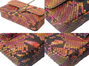 CHANEL シャネル ミニマトラッセ ショルダーバッグ ココマーク 6番台 レザー ピンク イエロー オレンジ 美品 中古 63981
