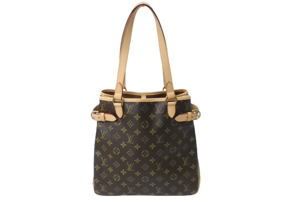 新品同様 LouisVuitton ルイヴィトン バティニョール ヴェルティカル トートバッグ M51153 PVCコーティングキャンバス 中古 63986