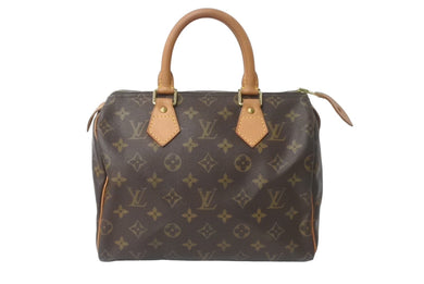 LOUIS VUITTON ルイヴィトン スピーディ25 ハンドバッグ モノグラム M41528 PVC レザー ゴールド金具 美品 中古 63991