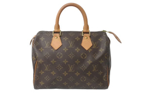 LOUIS VUITTON ルイヴィトン スピーディ25 ハンドバッグ モノグラム M41528 PVC レザー ゴールド金具 美品 中古 63991