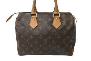 LOUIS VUITTON ルイヴィトン スピーディ25 ハンドバッグ モノグラム M41528 PVC レザー ゴールド金具 美品 中古 63991