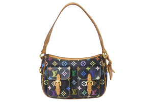 LOUIS VUITTON ルイ ヴィトン ロッジPM ショルダーバッグ M40054 モノグラムキャンバス ブラック Y.Nイニシャル入 美品 中古 63993