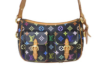 Load image into Gallery viewer, LOUIS VUITTON ルイ ヴィトン ロッジPM ショルダーバッグ M40054 モノグラムキャンバス ブラック Y.Nイニシャル入 美品 中古 63993
