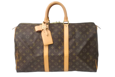 LOUIS VUITTON ルイ ヴィトン キーポル45 ボストンバッグ M41428 モノグラム PVCコーティングキャンバス ブラウン 美品 中古 63995