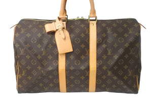 LOUIS VUITTON ルイ ヴィトン キーポル45 ボストンバッグ M41428 モノグラム PVCコーティングキャンバス ブラウン 美品 中古 63995