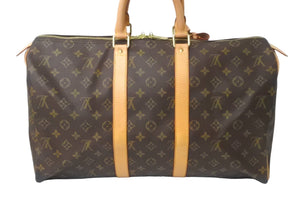 LOUIS VUITTON ルイ ヴィトン キーポル45 ボストンバッグ M41428 モノグラム PVCコーティングキャンバス ブラウン 美品 中古 63995