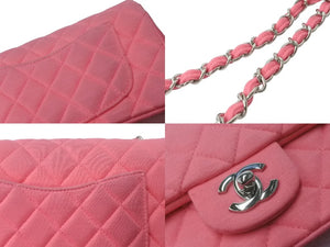 CHANEL シャネル ミニマトラッセ19 チェーンショルダーバッグ 19番台 ウール レザー ピンク シルバー金具 美品 中古 63997