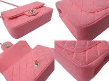 Load image into Gallery viewer, CHANEL シャネル ミニマトラッセ19 チェーンショルダーバッグ 19番台 ウール レザー ピンク シルバー金具 美品 中古 63997