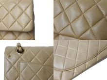 Load image into Gallery viewer, CHANEL シャネル マトラッセWフラップチェーンショルダーバッグ 6番台 ラムスキン 23cm ベージュ ゴールド金具 美品 中古 63998