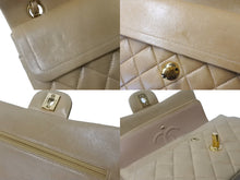 Load image into Gallery viewer, CHANEL シャネル マトラッセWフラップチェーンショルダーバッグ 6番台 ラムスキン 23cm ベージュ ゴールド金具 美品 中古 63998