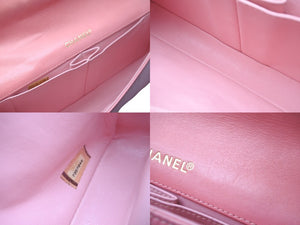 CHANEL シャネル チョコバー チェーンショルダーバッグ ラムスキン 7番台 ピンク ココマーク ゴールド金具 美品 中古 63999