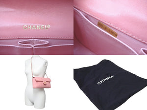 CHANEL シャネル チョコバー チェーンショルダーバッグ ラムスキン 7番台 ピンク ココマーク ゴールド金具 美品 中古 63999