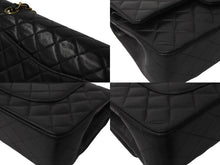 Load image into Gallery viewer, 極美品 CHANEL シャネル マトラッセ Wフラップチェーンショルダーバッグ 6番台 ラムスキン 25cm ブラック ゴールド金具 中古 64000