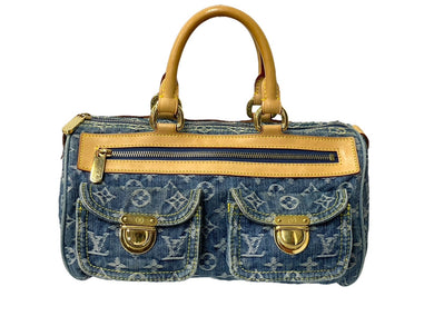 LOUIS VUITTON ルイヴィトン ハンドバッグ ネオスピーディ M95019 モノグラムデニム ゴールド金具 美品 中古 64001