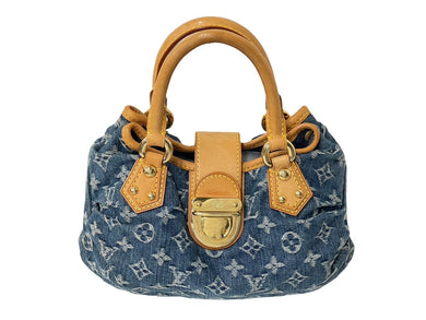 LOUIS VUITTON ルイヴィトン モノグラムデニム プリ―ティ ハンドバッグ ブルー M95020 美品 中古 64002